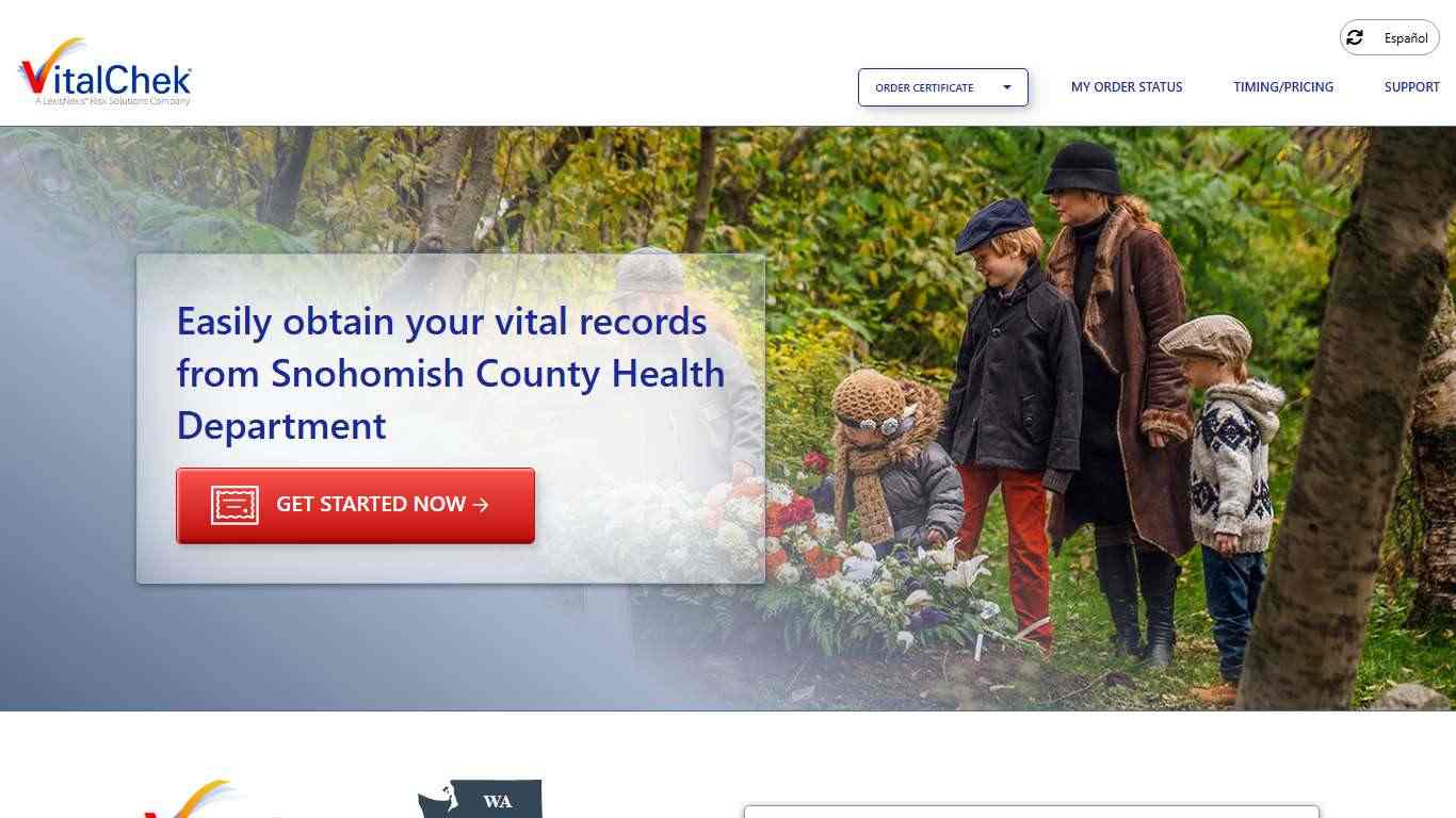 Snohomish County Health Department (WA) | Order Certificates - VitalChek